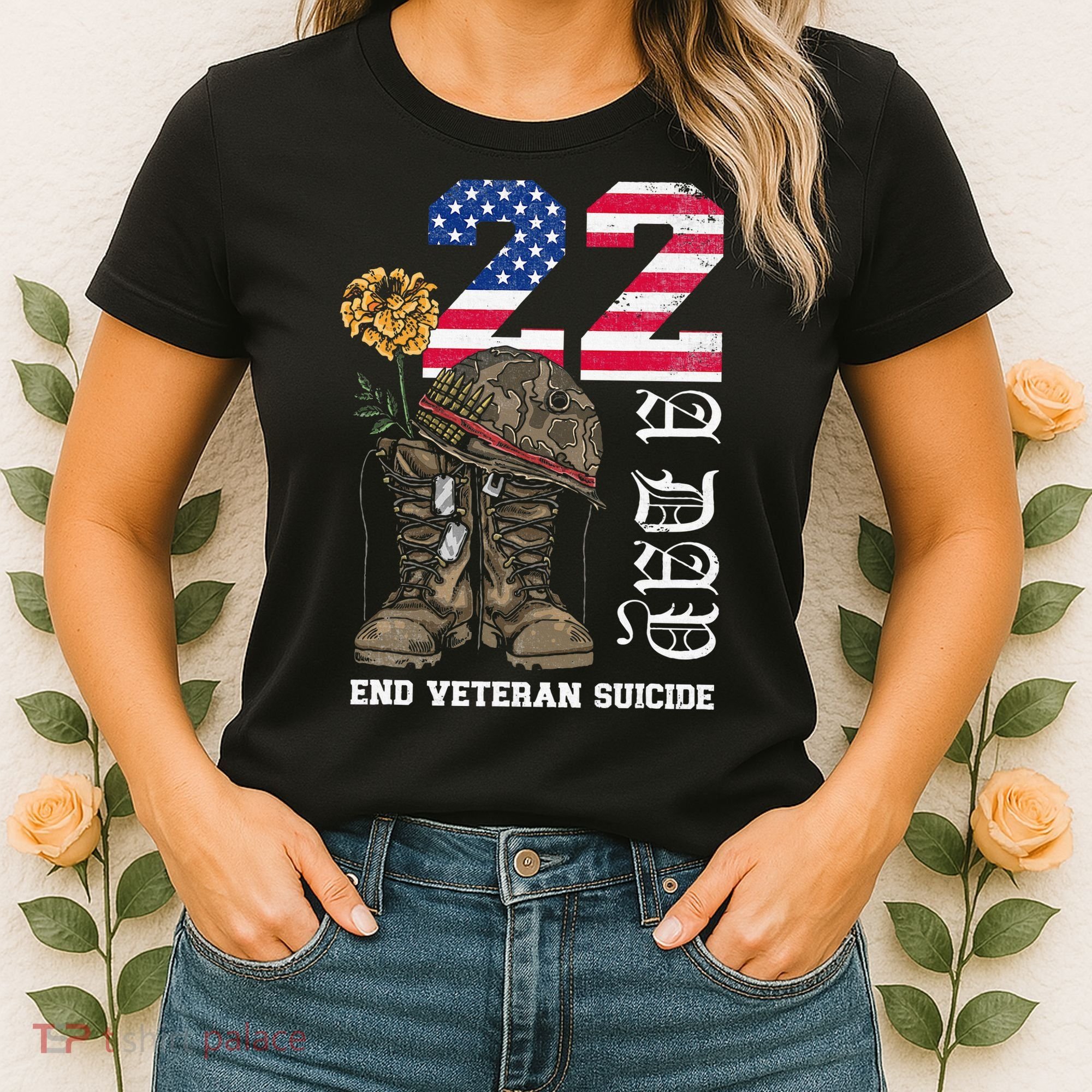 Veteran 22 A Day Take Their Lives End Veteran Suicide Women's T-Shirt