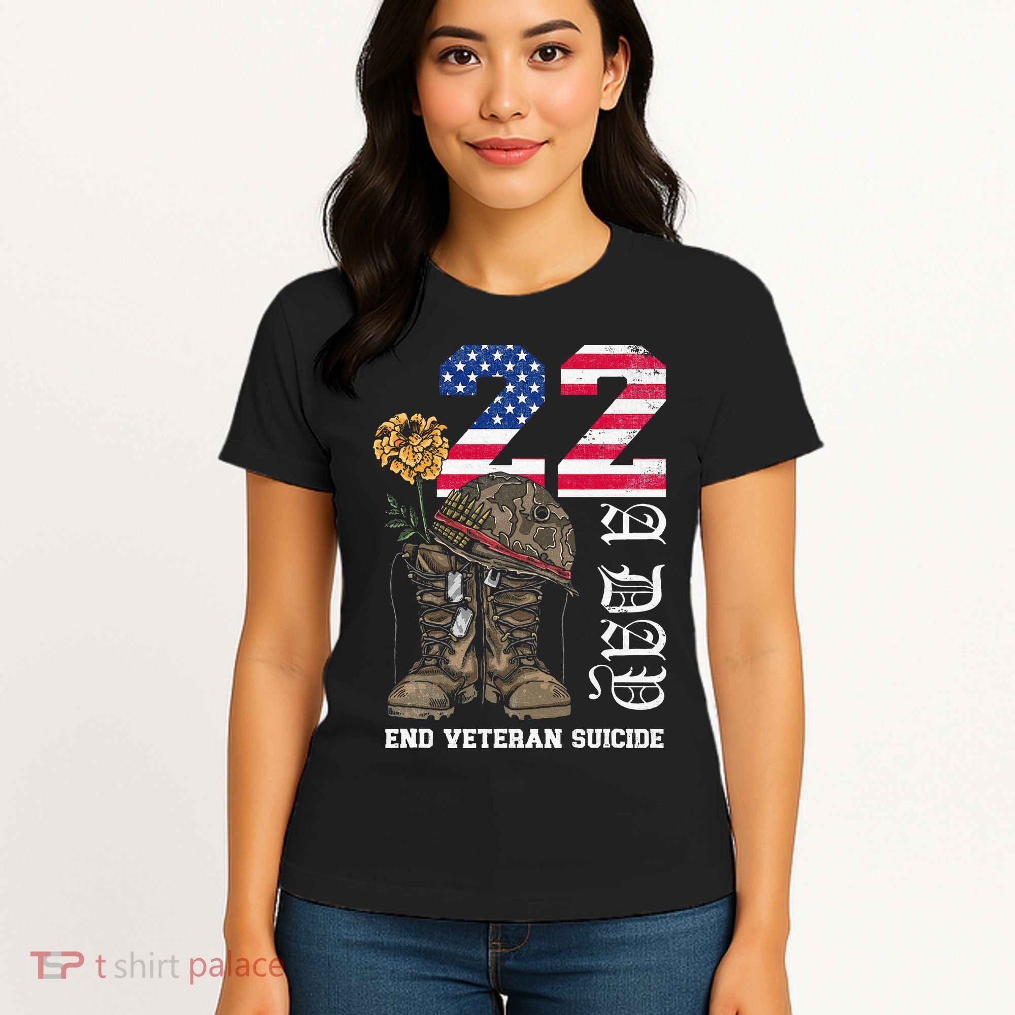 Veteran 22 A Day Take Their Lives End Veteran Suicide Women's T-Shirt