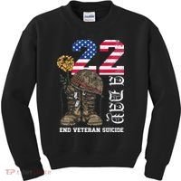 Veteran 22 A Day Take Their Lives End Veteran Suicide Kids Sweatshirt thumb 0
