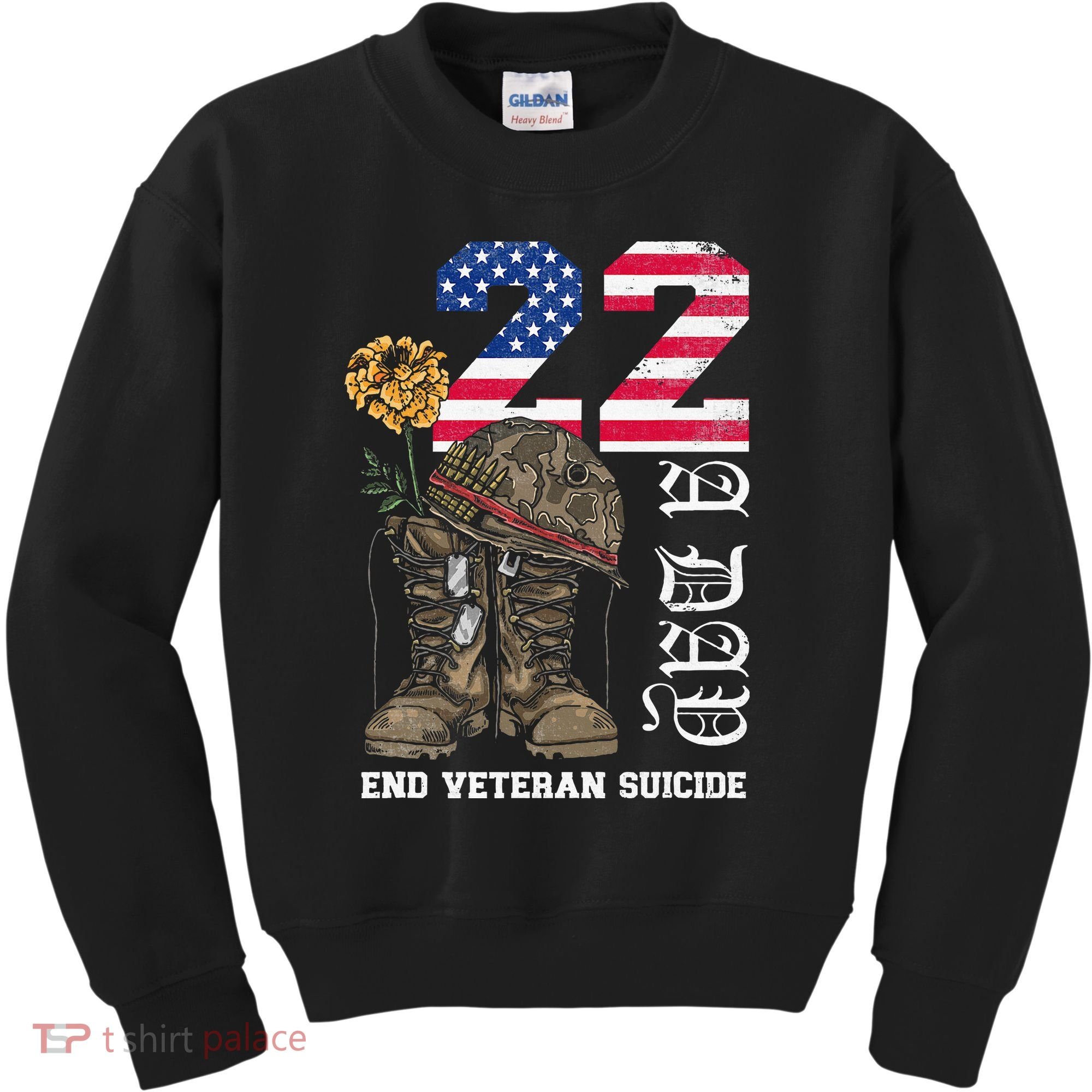 Veteran 22 A Day Take Their Lives End Veteran Suicide Kids Sweatshirt