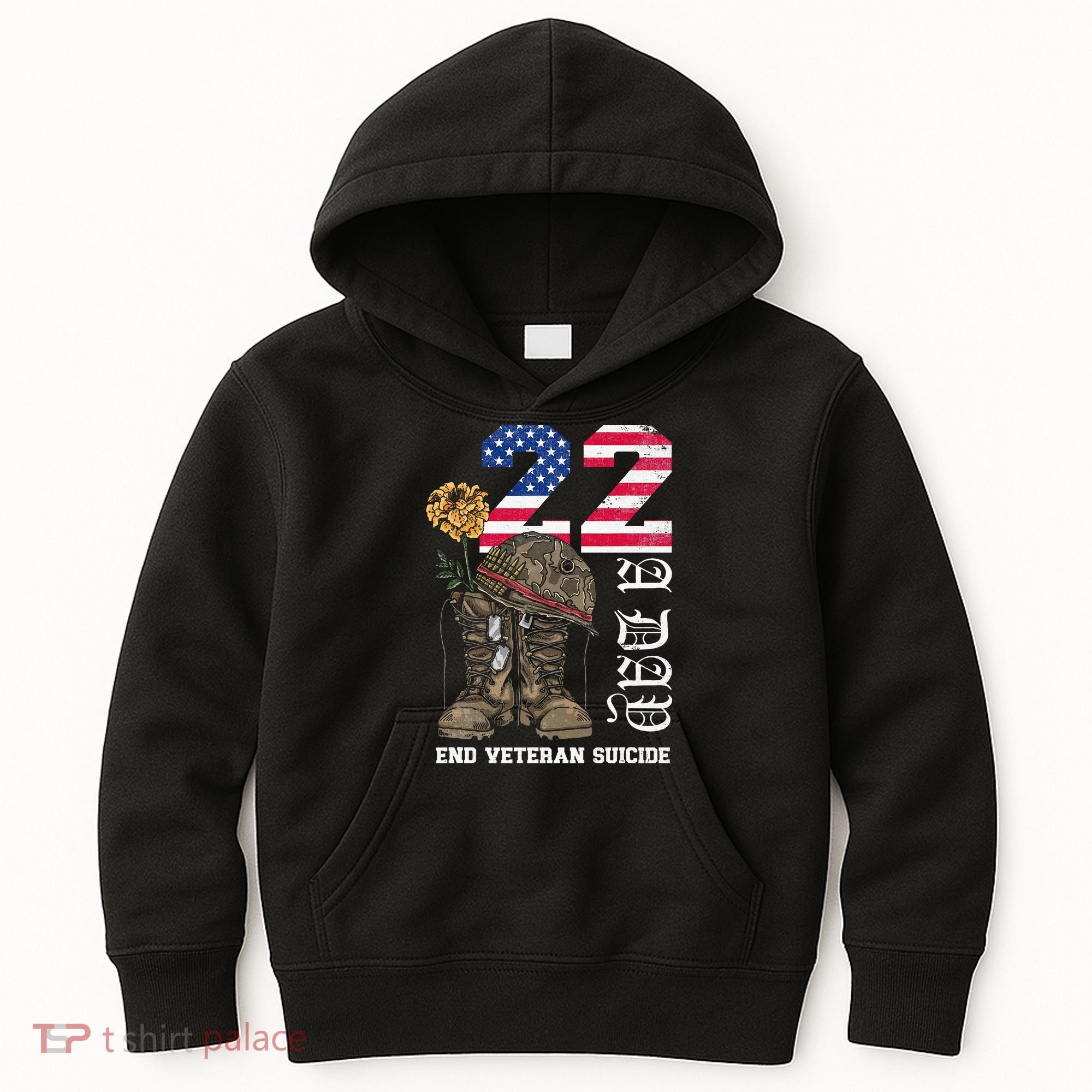 Veteran 22 A Day Take Their Lives End Veteran Suicide Kids Hoodie