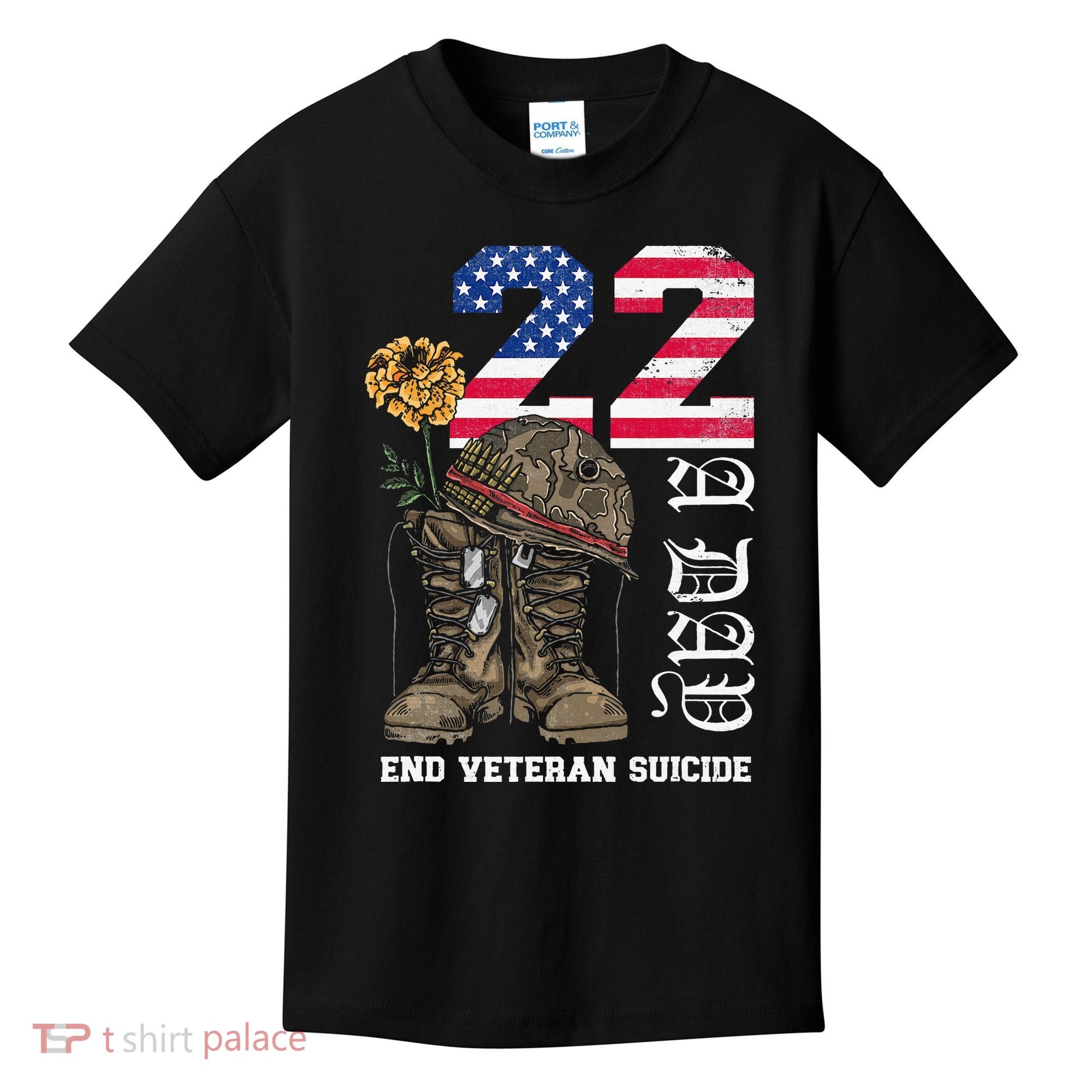 Veteran 22 A Day Take Their Lives End Veteran Suicide Kids T-Shirt
