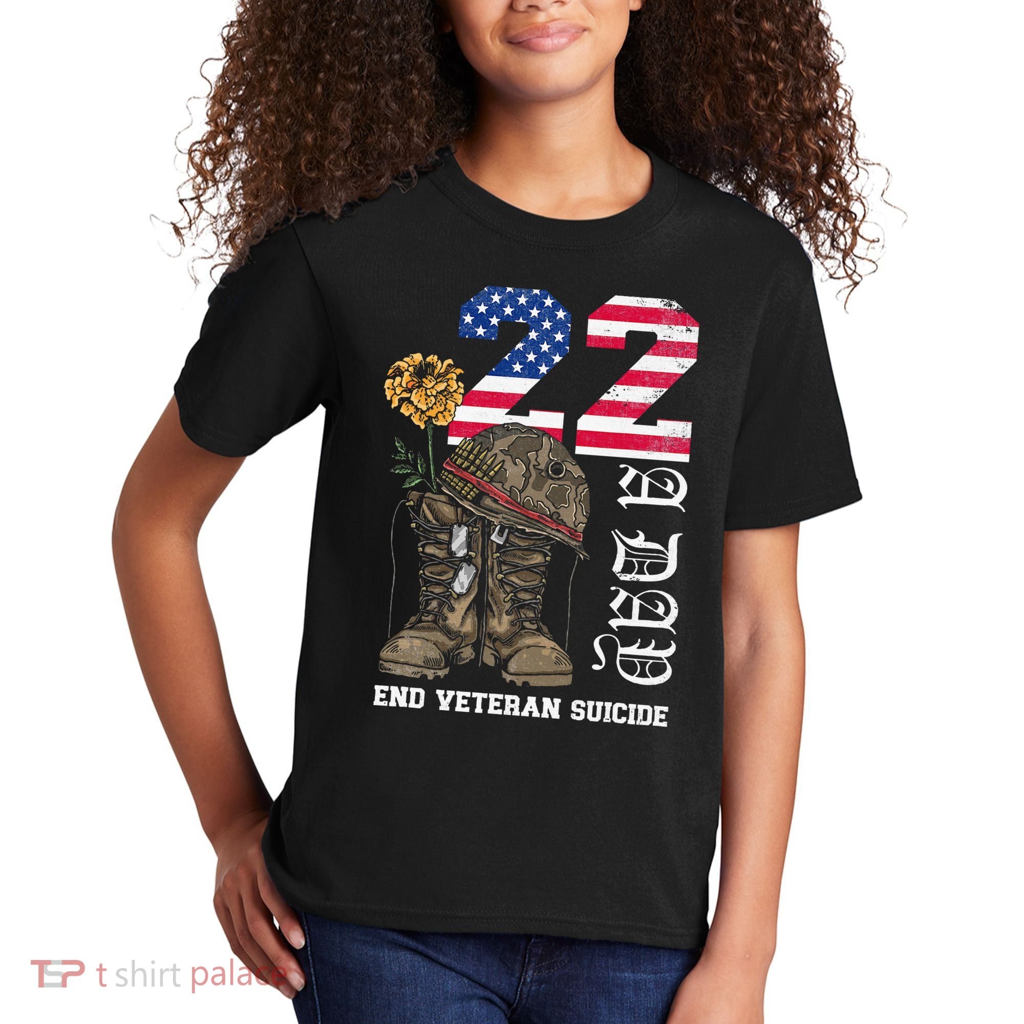Veteran 22 A Day Take Their Lives End Veteran Suicide Kids T-Shirt