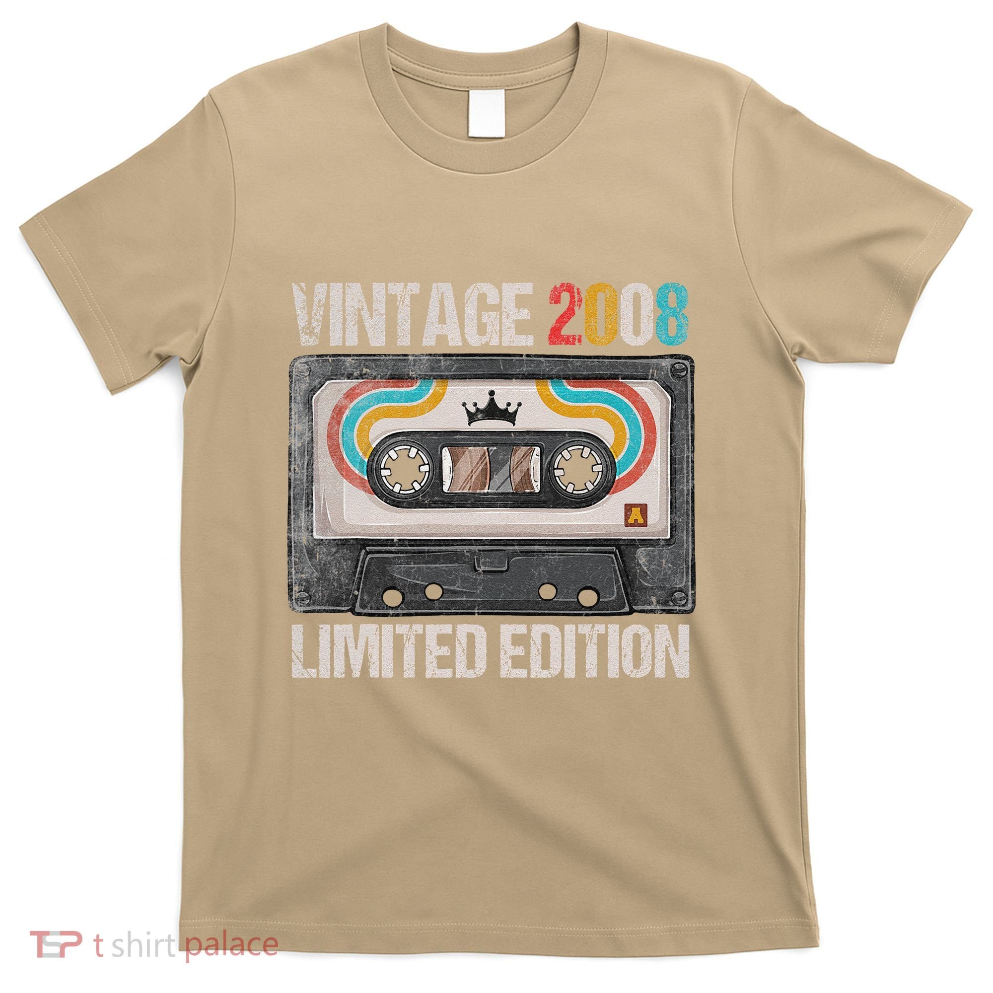 Vintage 2008 Funny 17th Birthday Cassette Tape 17 Years Old T-Shirt