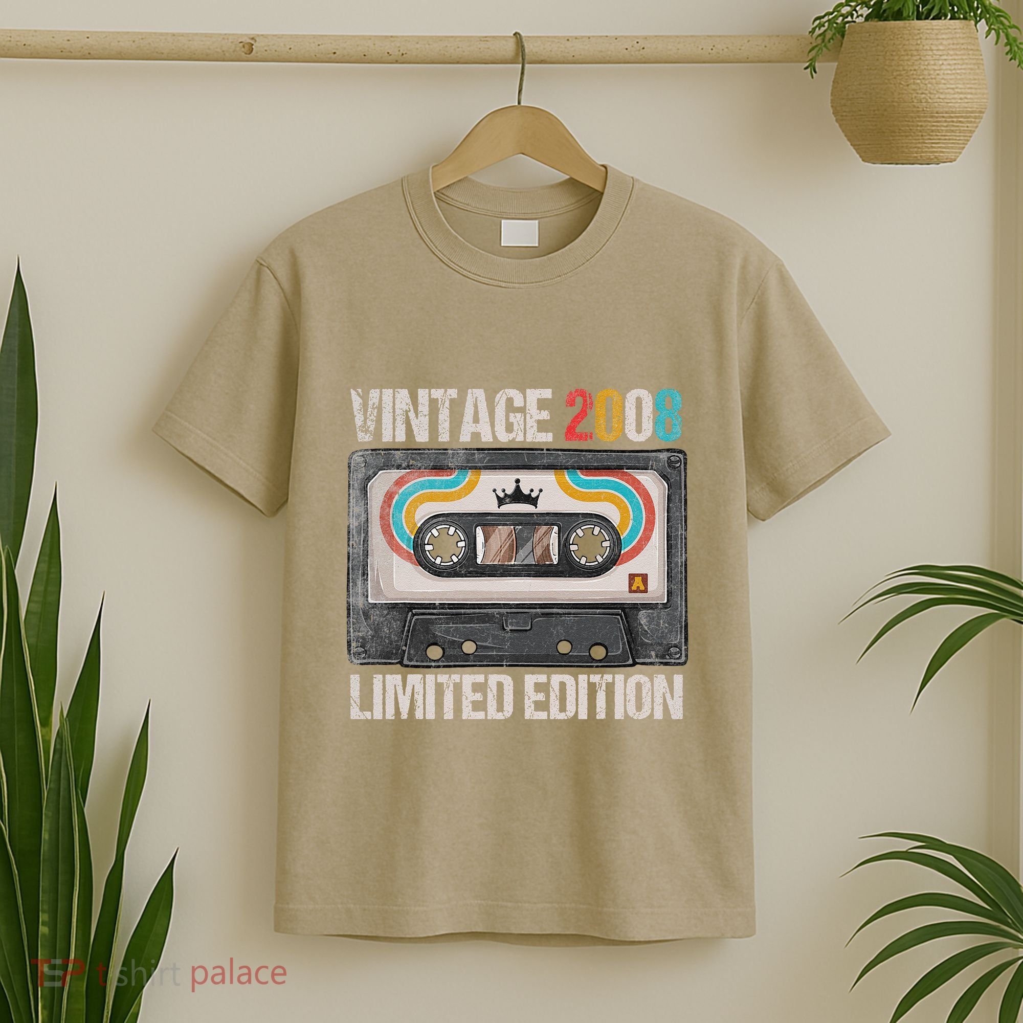 Vintage 2008 Funny 17th Birthday Cassette Tape 17 Years Old T-Shirt