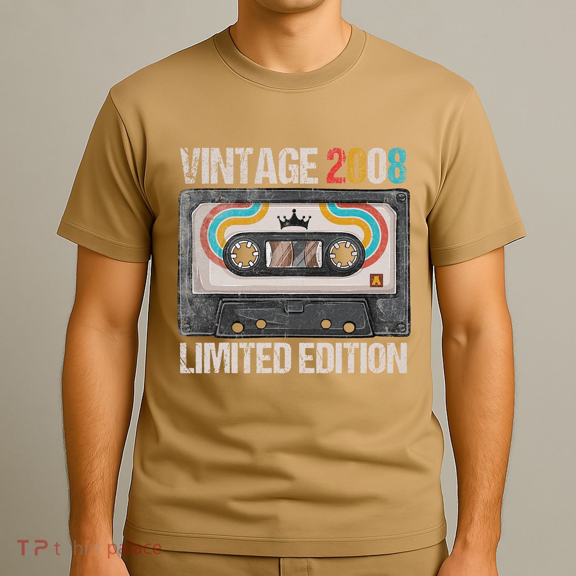 Vintage 2008 Funny 17th Birthday Cassette Tape 17 Years Old T-Shirt