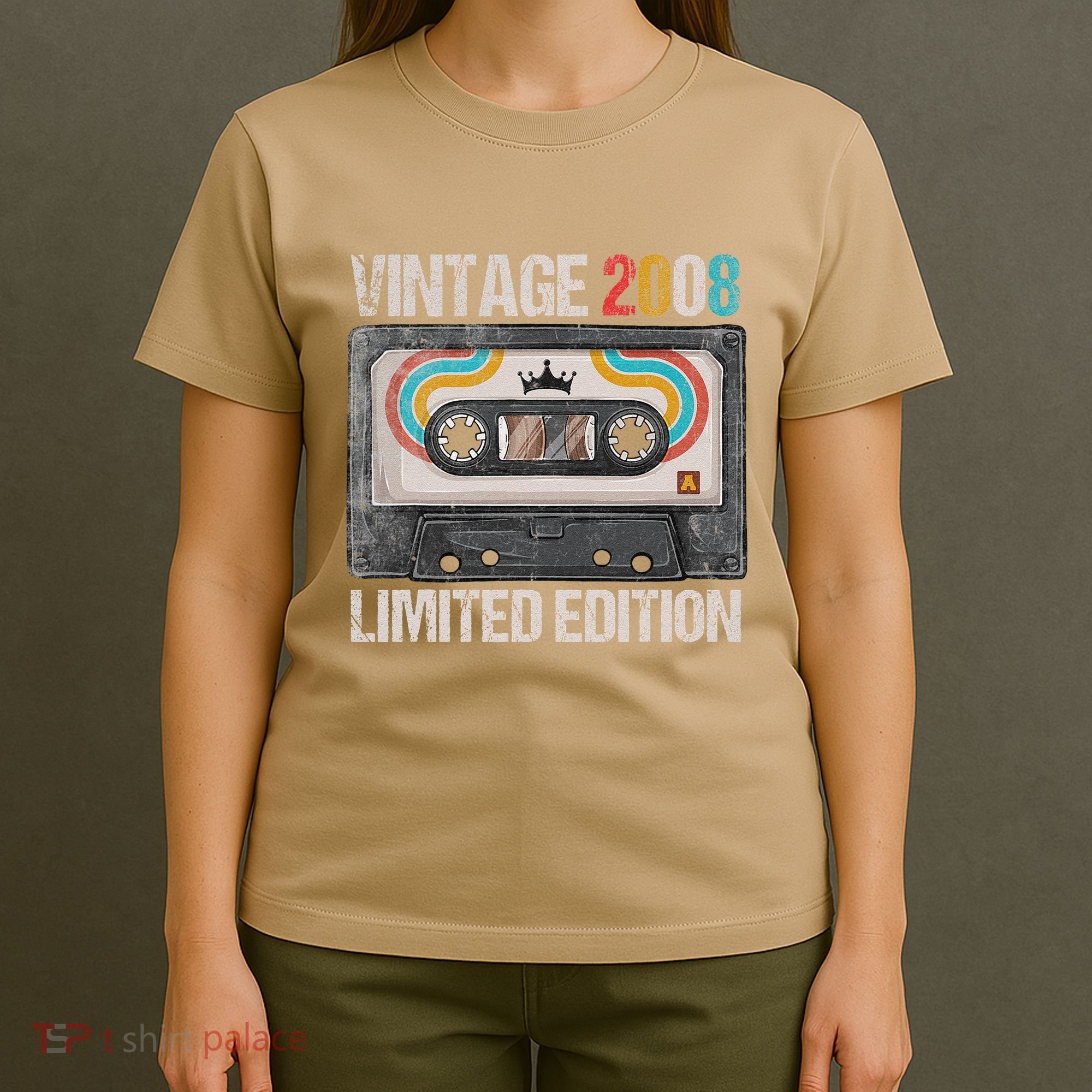 Vintage 2008 Funny 17th Birthday Cassette Tape 17 Years Old T-Shirt