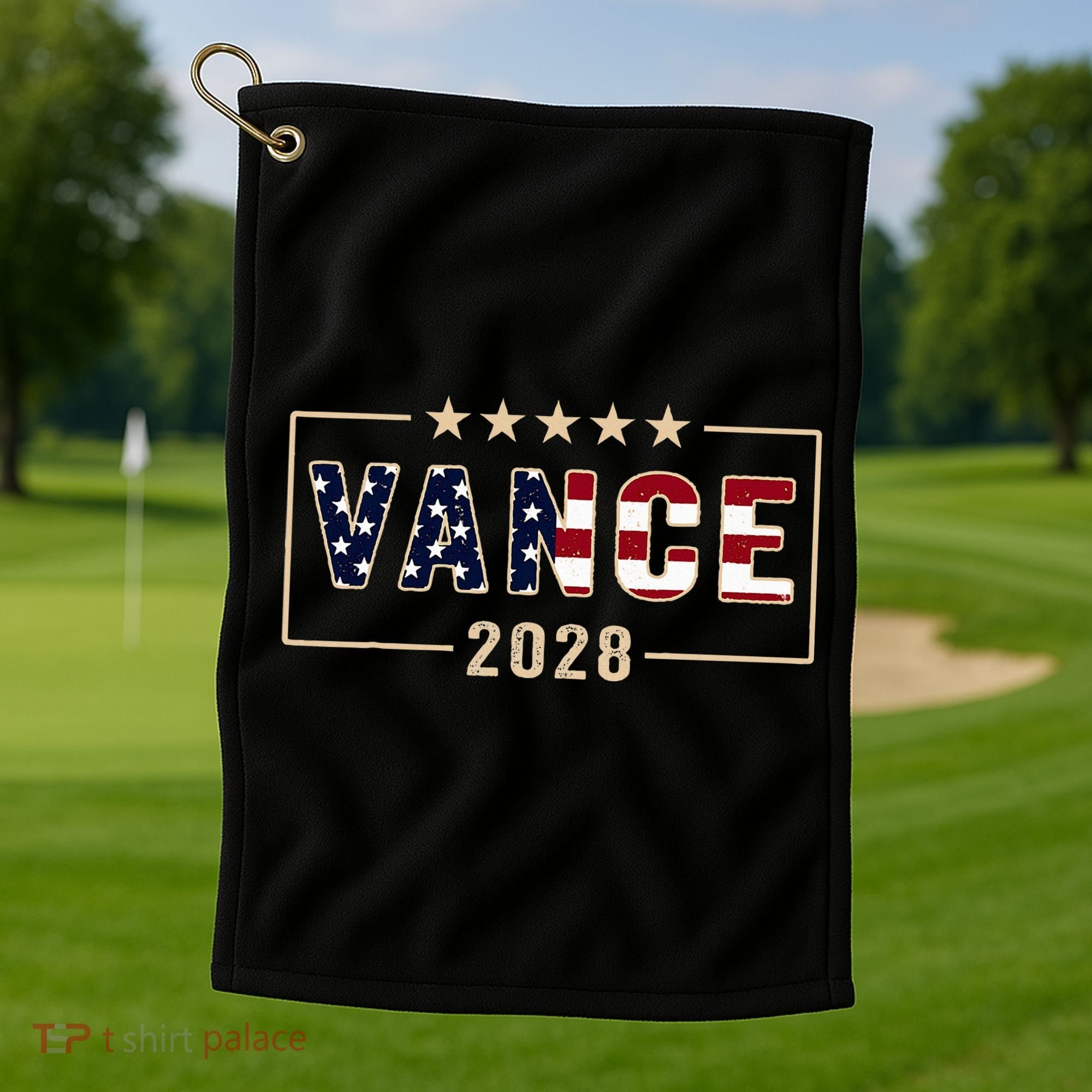 Vance 2028 J.D. Vance For President 28 Vance Flag Golf Towel