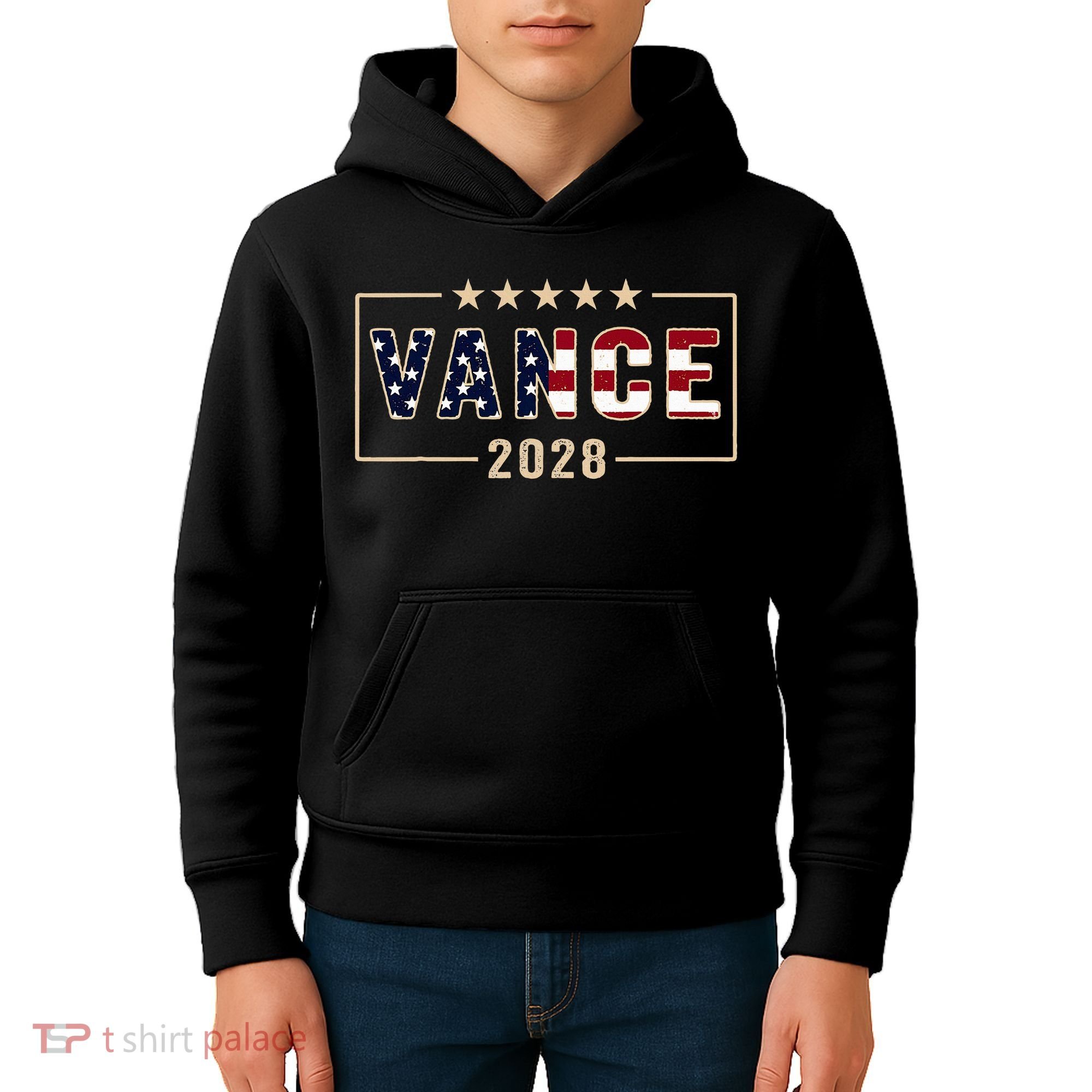 Vance 2028 J.D. Vance For President 28 Vance Flag Kids Hoodie