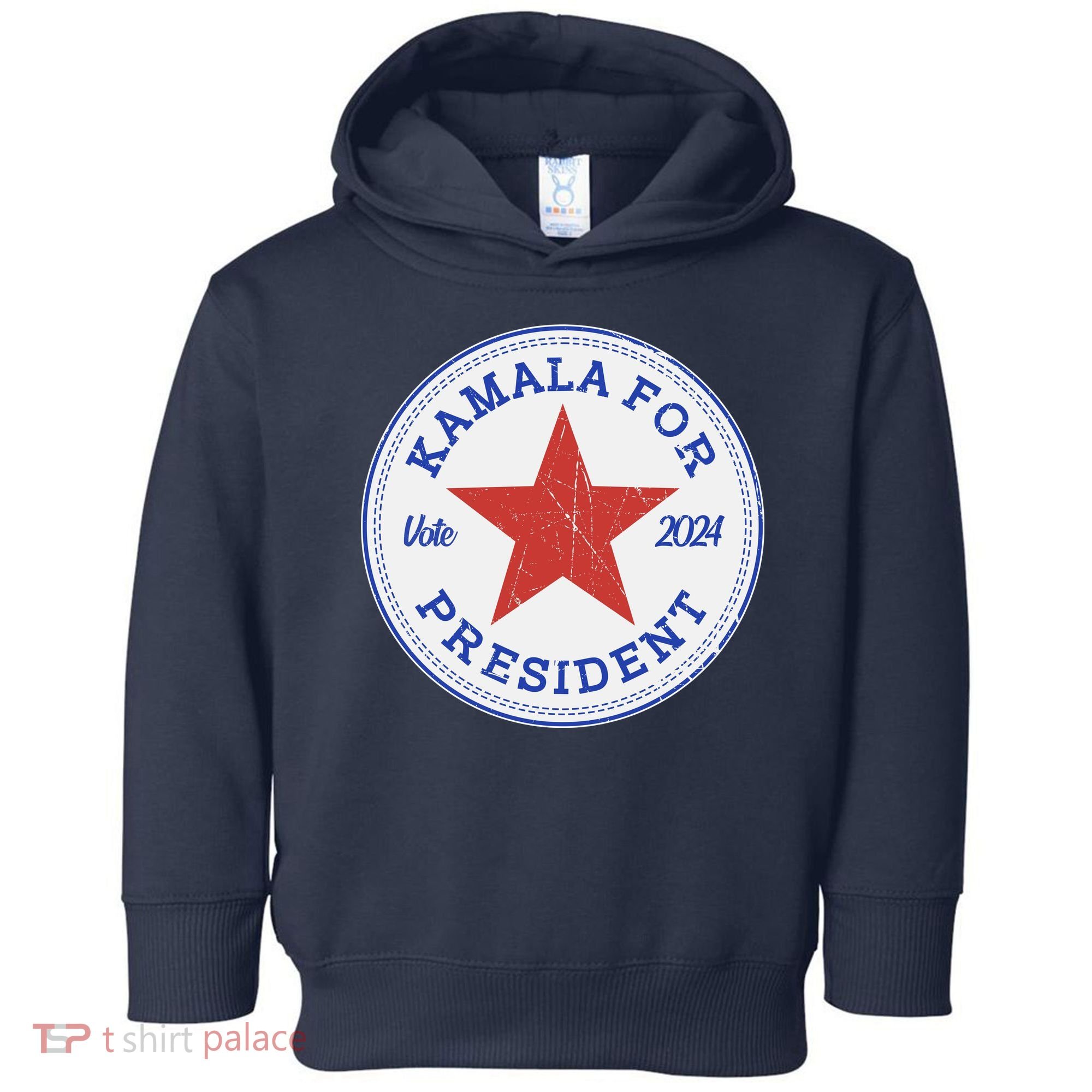 Vote 2024 Kamala For President Sneaker Logo Toddler Hoodie