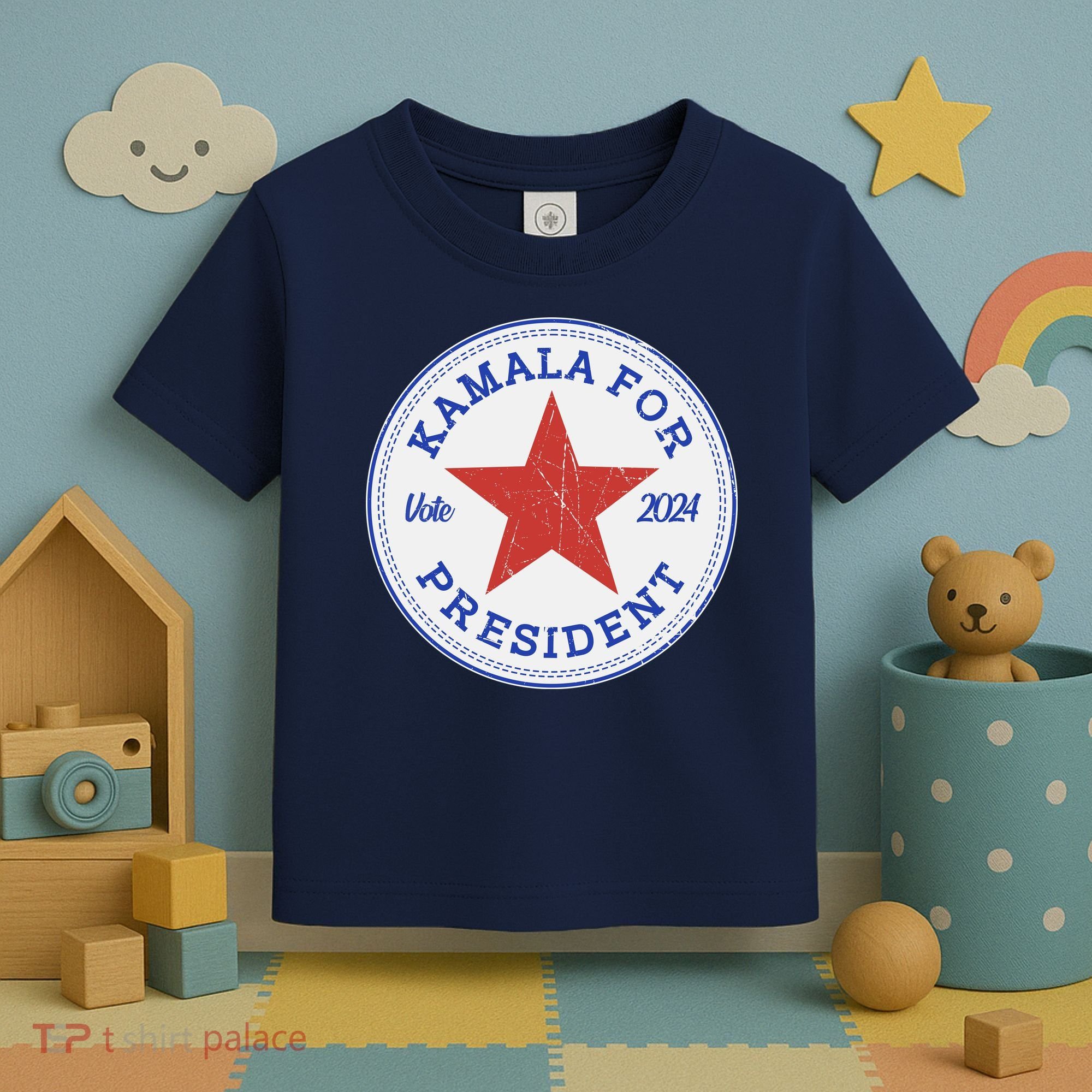 Vote 2024 Kamala For President Sneaker Logo Toddler T-Shirt