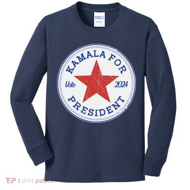 Vote 2024 Kamala For President Sneaker Logo Kids Long Sleeve Shirt