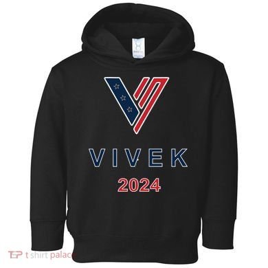 Vivek 2024 Pocket Print Logo Toddler Hoodie