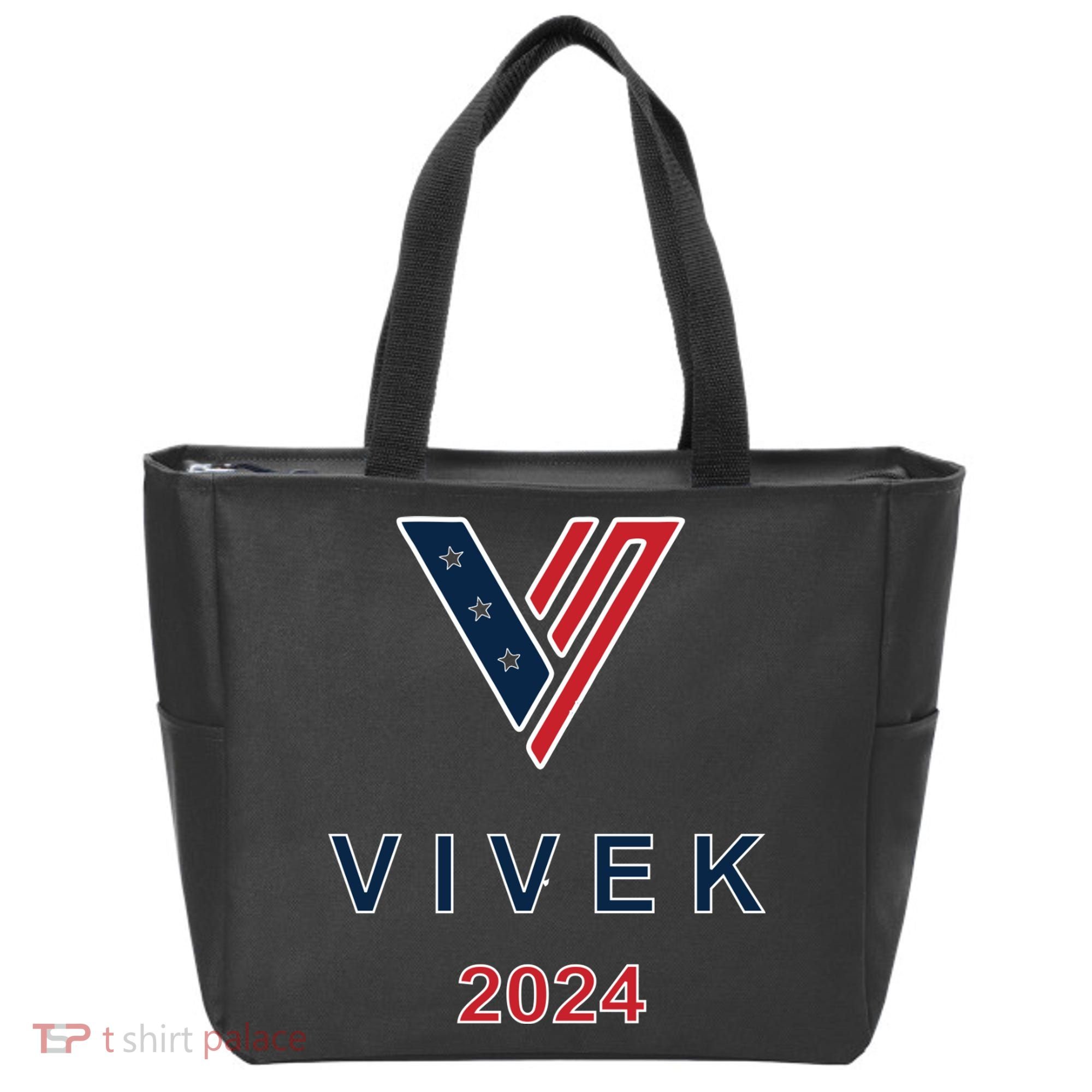 Vivek 2024 Pocket Print Logo Tote Bag