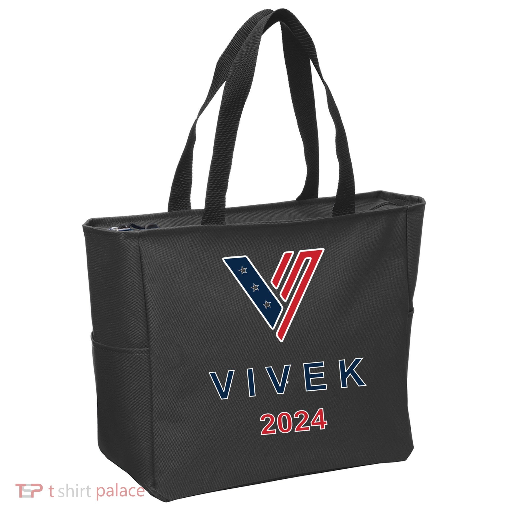 Vivek 2024 Pocket Print Logo Tote Bag