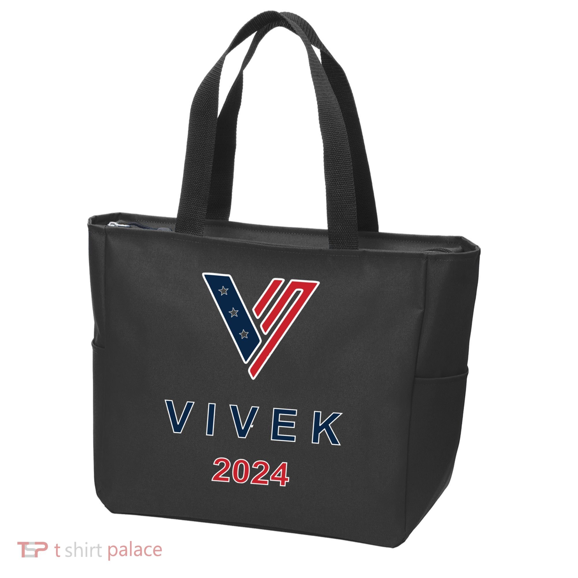 Vivek 2024 Pocket Print Logo Tote Bag