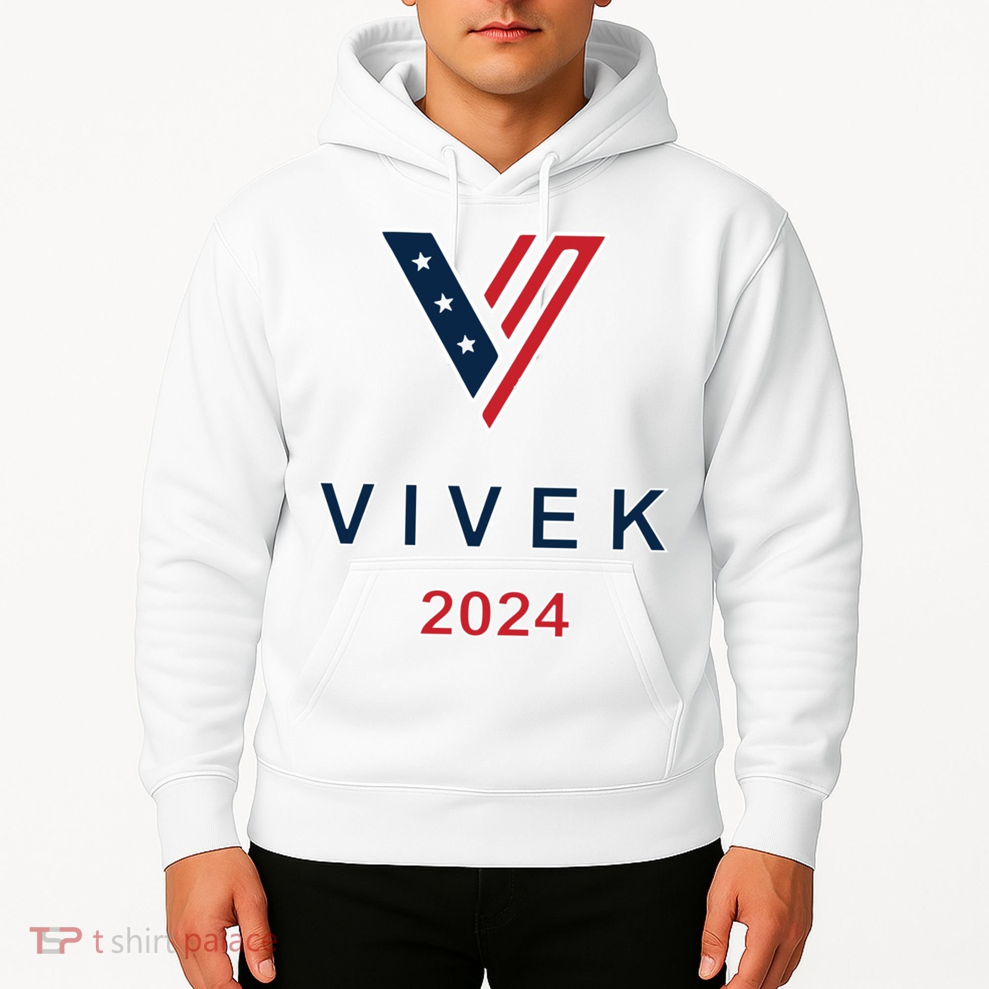 Vivek 2024 Pocket Print Logo Hoodie
