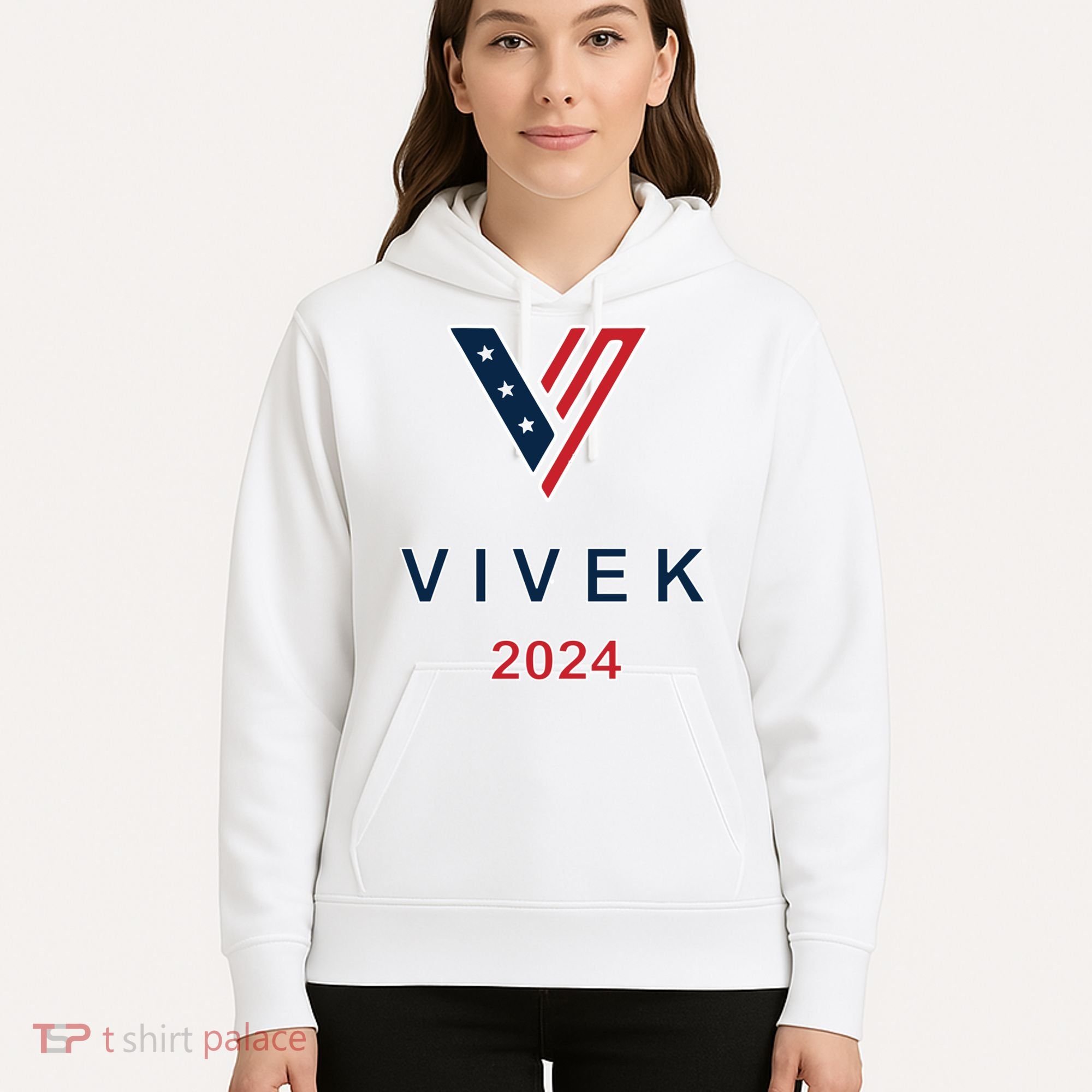 Vivek 2024 Pocket Print Logo Hoodie