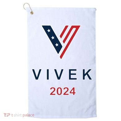 Vivek 2024 Pocket Print Logo Golf Towel