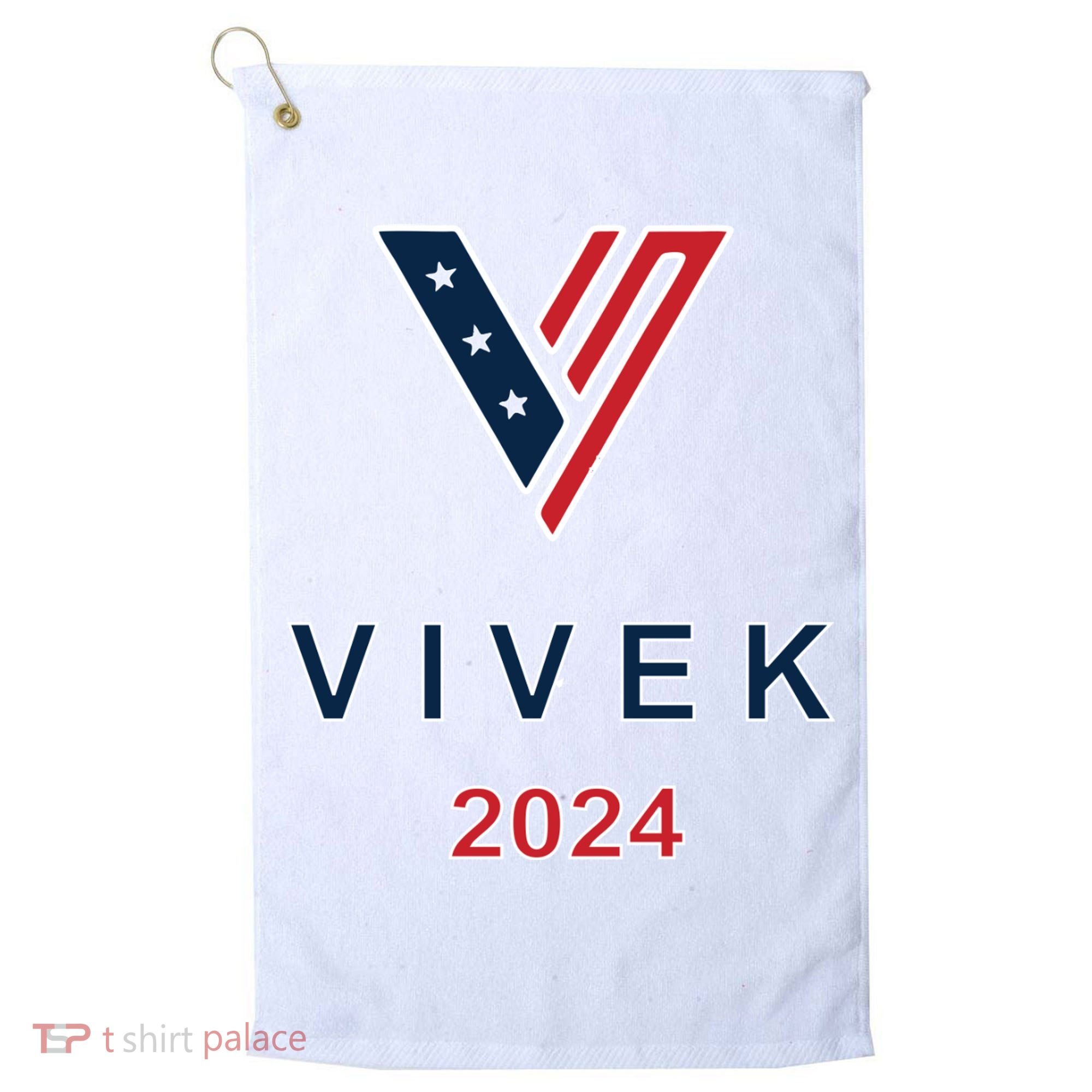 Vivek 2024 Pocket Print Logo Golf Towel