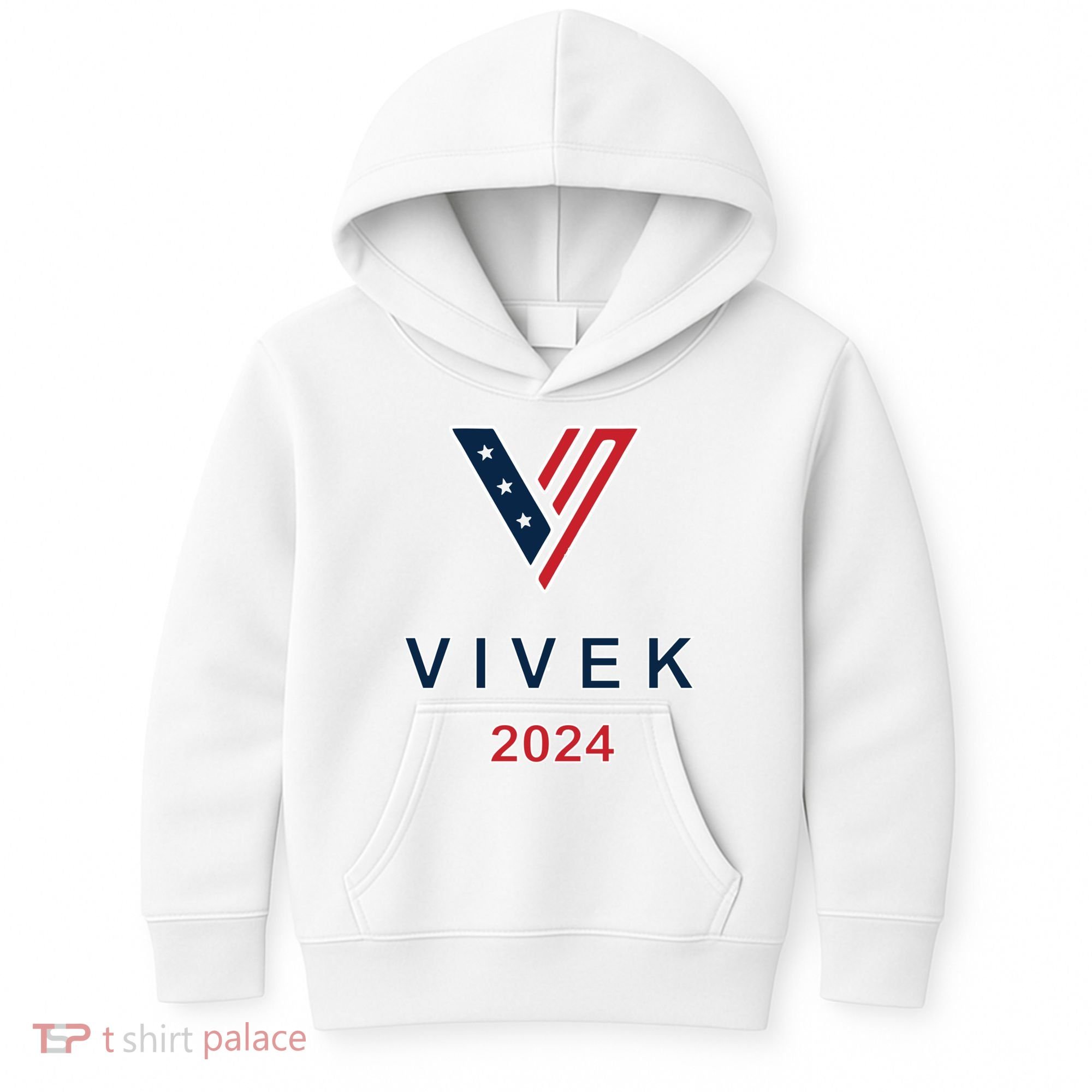Vivek 2024 Pocket Print Logo Kids Hoodie