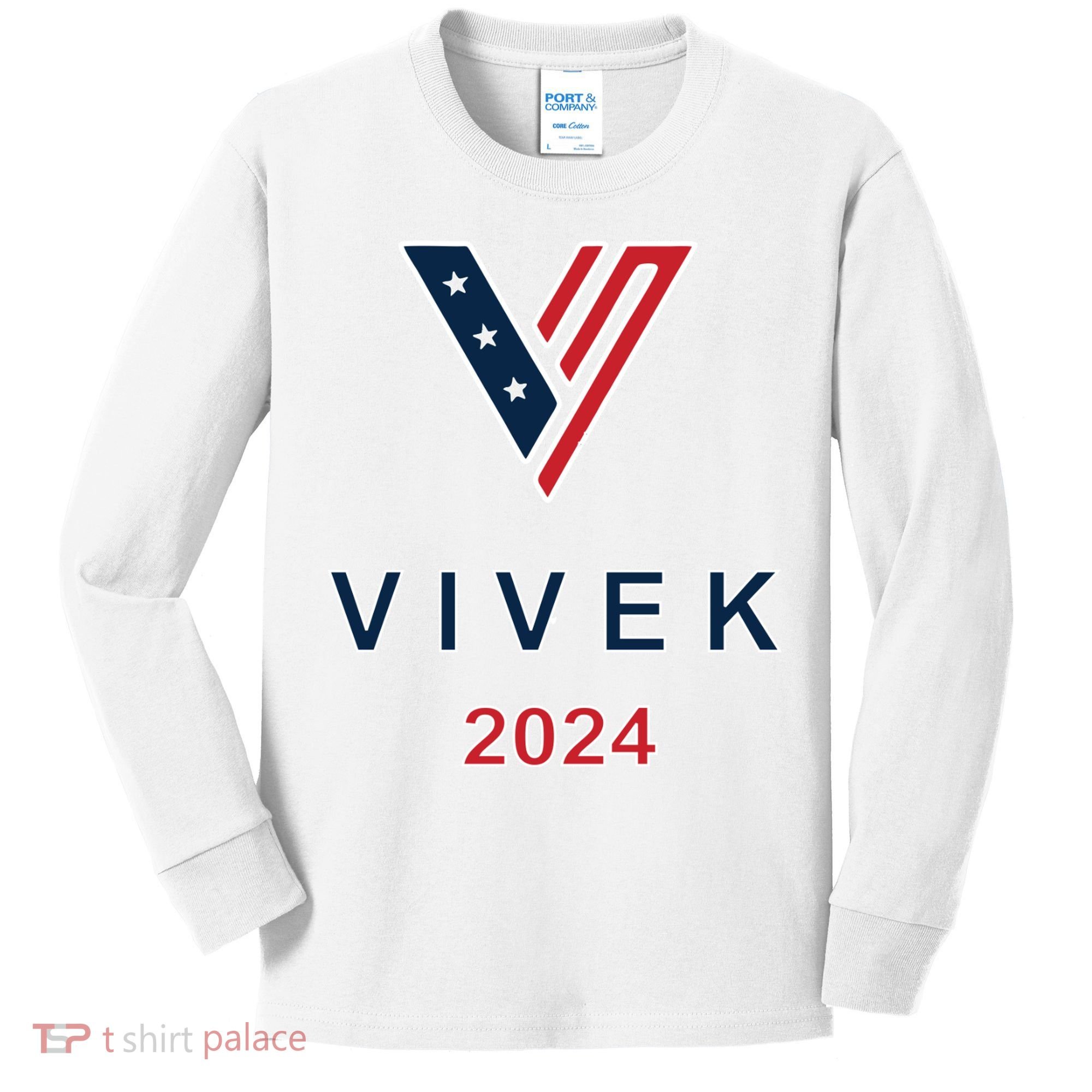 Vivek 2024 Pocket Print Logo Kids Long Sleeve Shirt