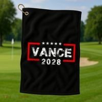 Vance 2028 President Election Campaign Us Flag Golf Towel thumb 1