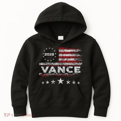 Vance 2028 President Us Flag Kids Hoodie