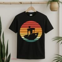 Vintage 3d Printing Benchy Sunset For 3d Printer Maker T-Shirt thumb 2