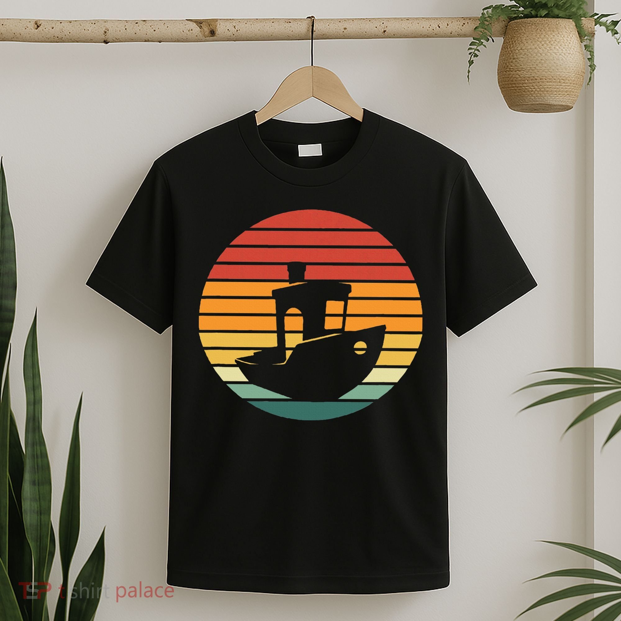 Vintage 3d Printing Benchy Sunset For 3d Printer Maker T-Shirt