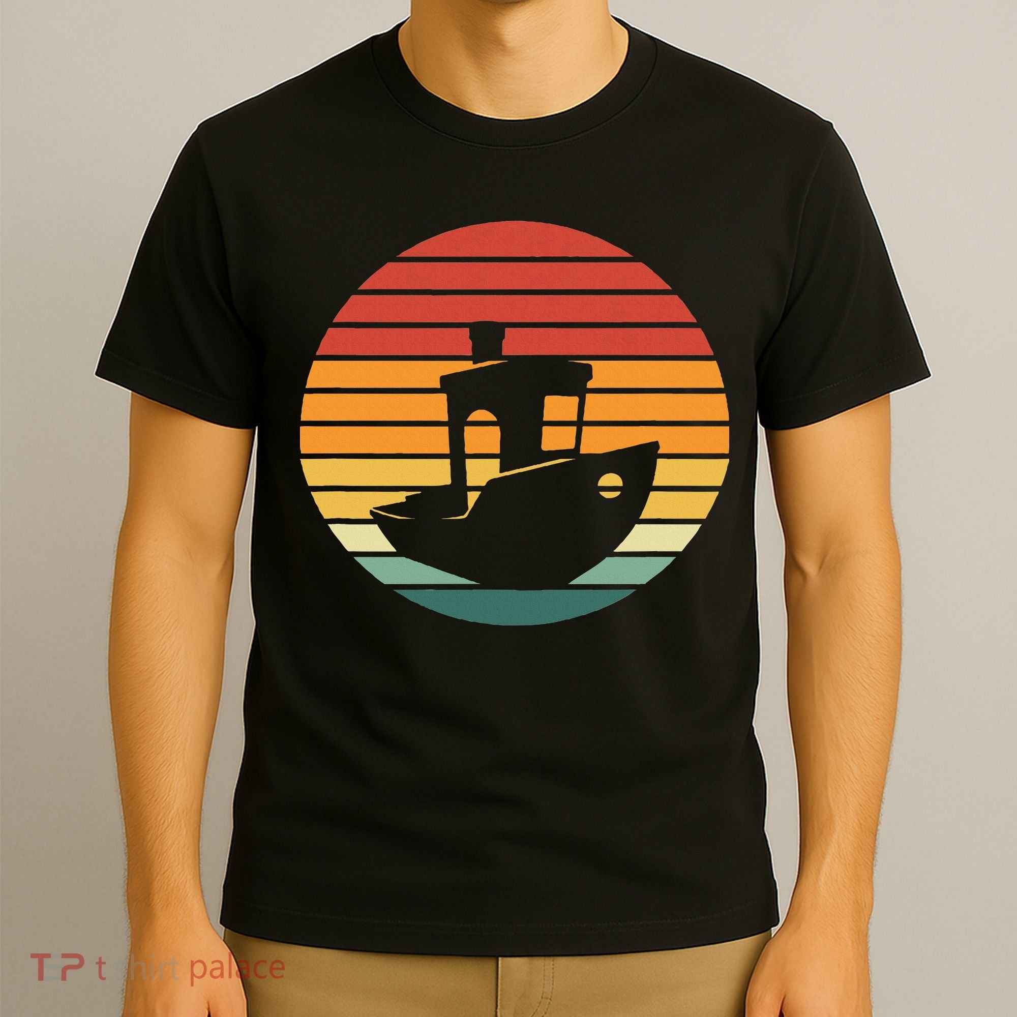 Vintage 3d Printing Benchy Sunset For 3d Printer Maker T-Shirt