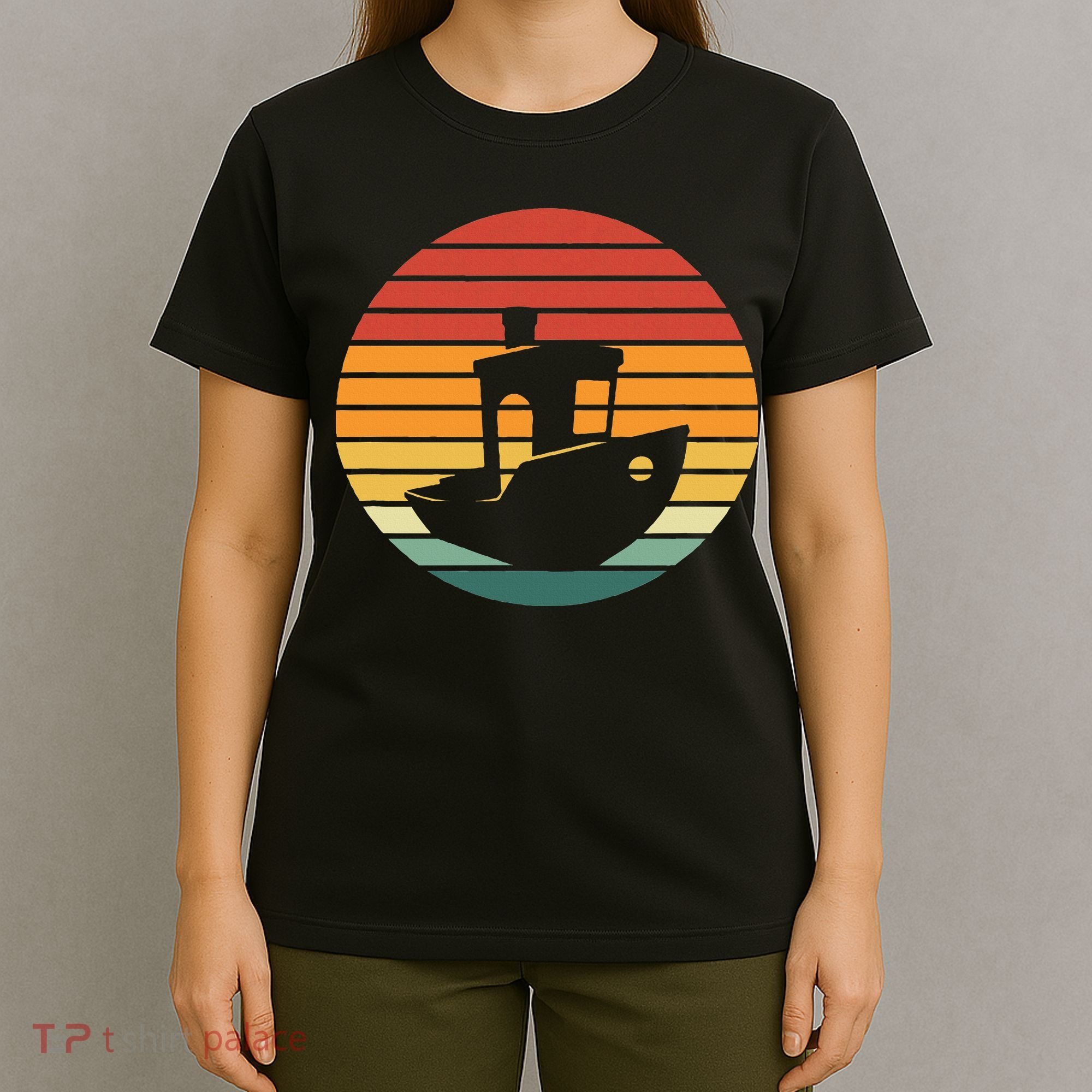 Vintage 3d Printing Benchy Sunset For 3d Printer Maker T-Shirt