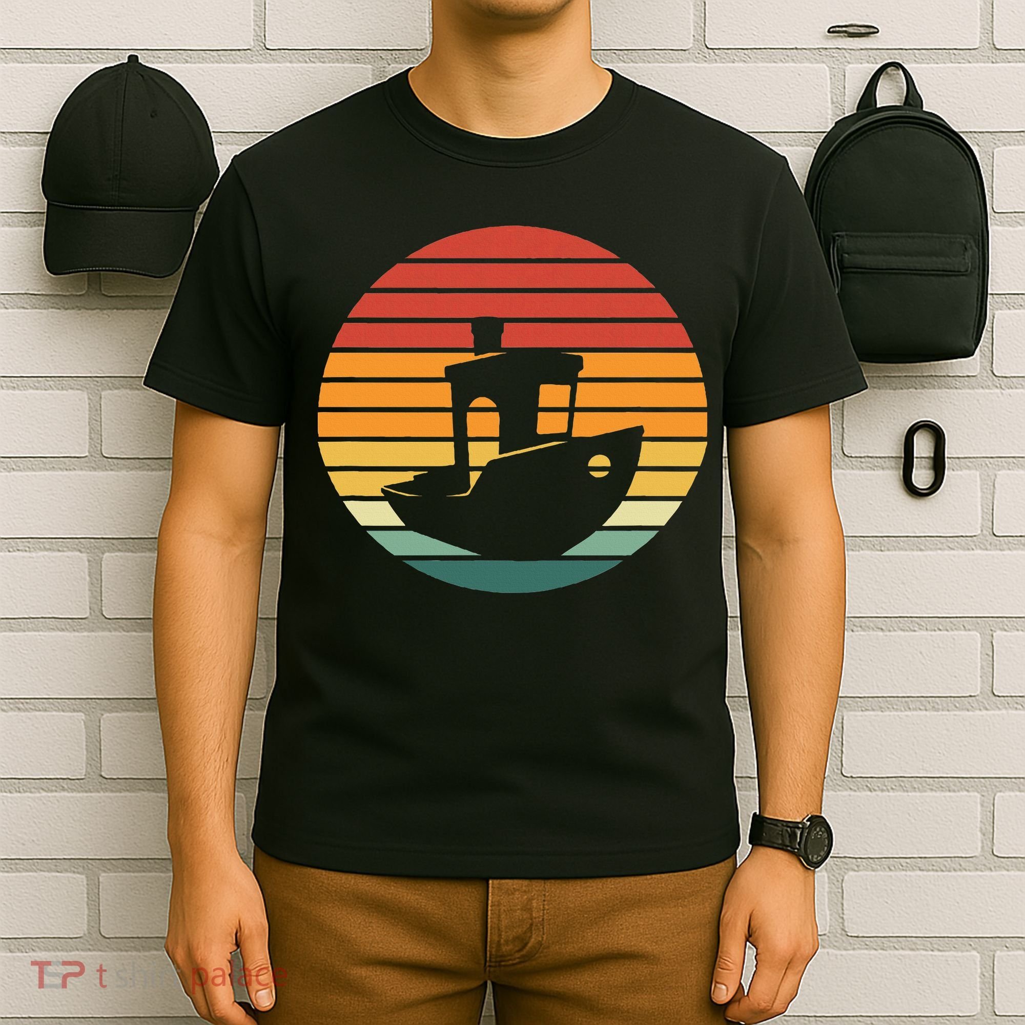 Vintage 3d Printing Benchy Sunset For 3d Printer Maker T-Shirt