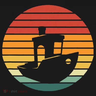 Vintage 3d Printing Benchy Sunset For 3d Printer Maker Women's Crop Top Tee