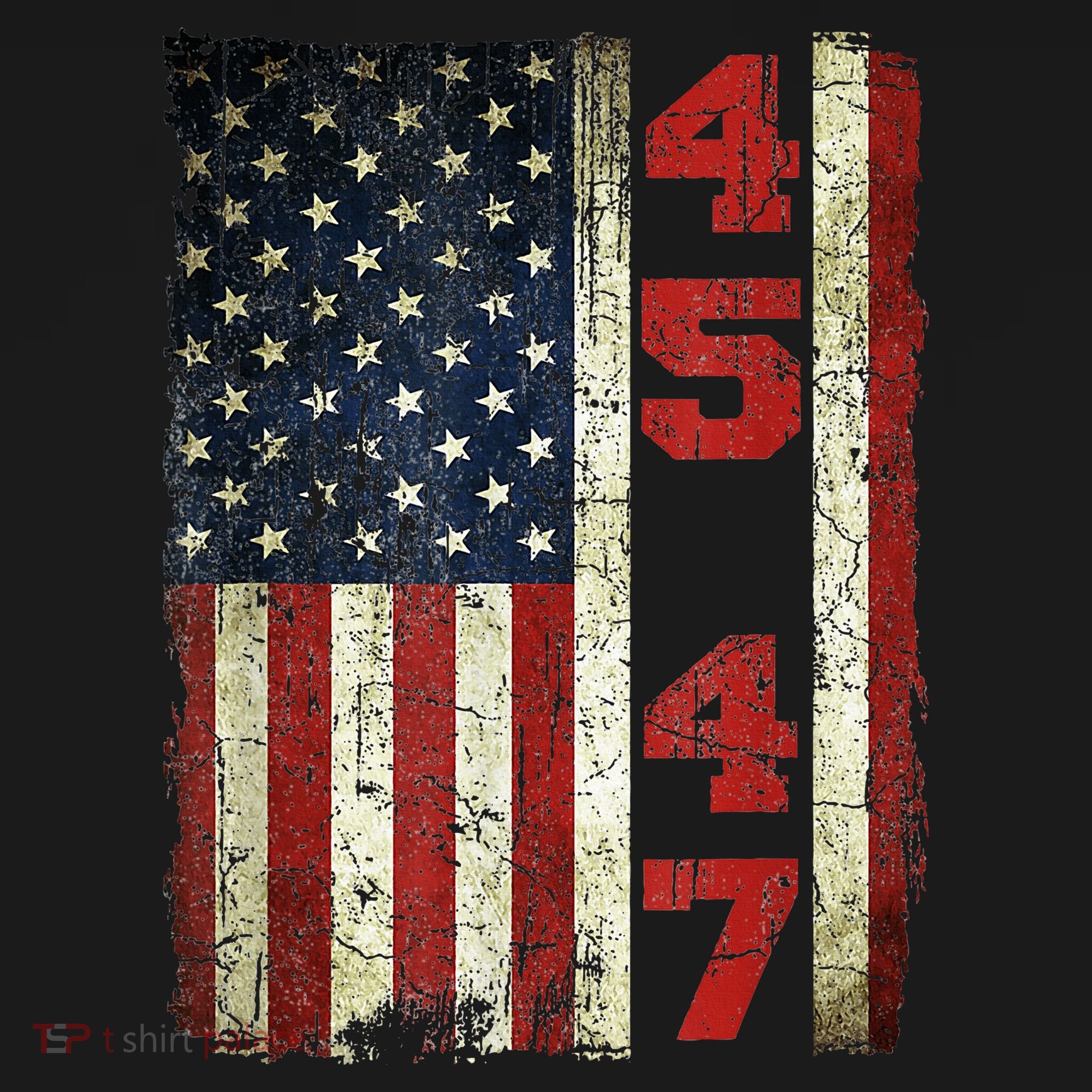 Vintage 45 47 America Flag Long Sleeve Shirt