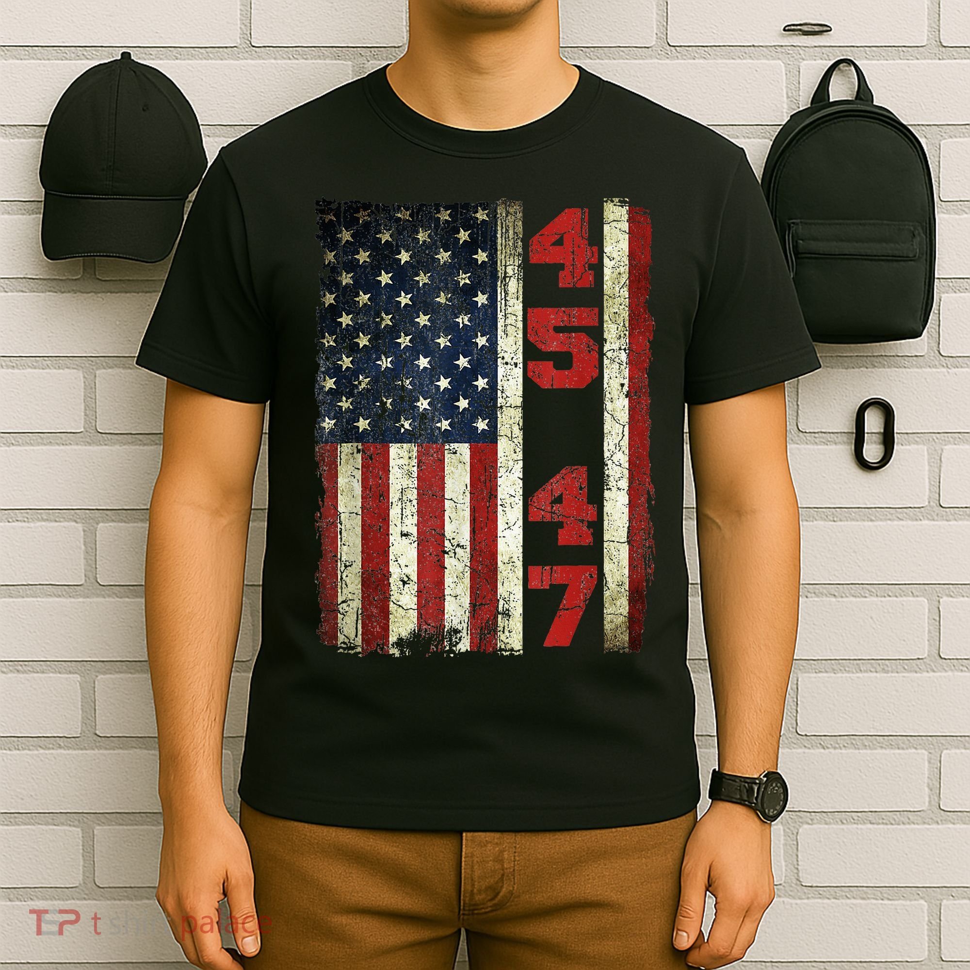 Vintage 45 47 America Flag T-Shirt