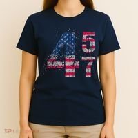 Voted 45 47 Trump 2024 Wins 47th President Winner Vance Won T-Shirt thumb 4