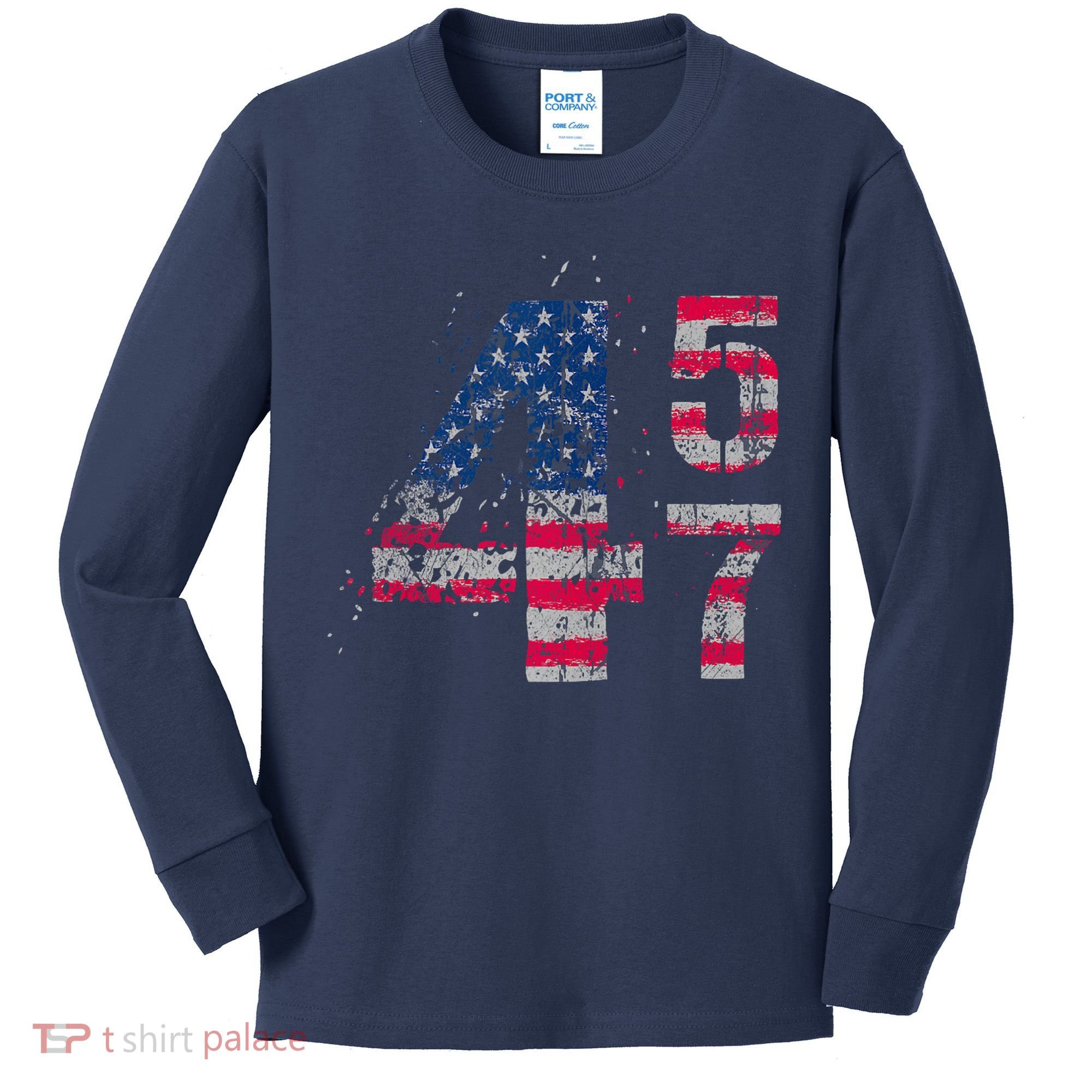 Voted 45 47 Trump 2024 Wins 47th President Winner Vance Won Kids Long Sleeve Shirt