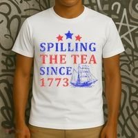 Vintage 4Th July Spilling The Tea Since 1773 Fourth Of July T-Shirt thumb 3