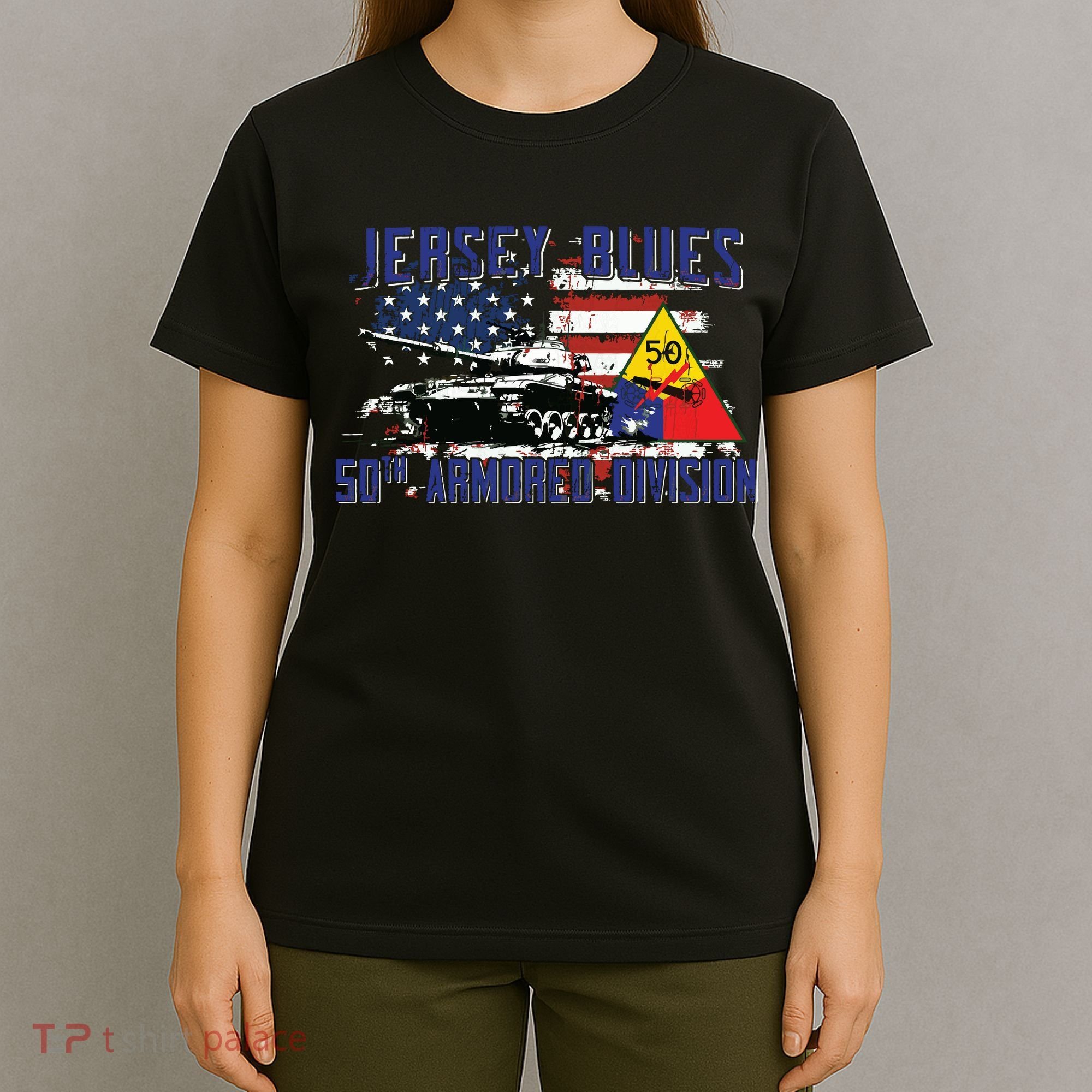 Veteran 50th Armored Division Jersey Blues Vintage Gifts T-Shirt