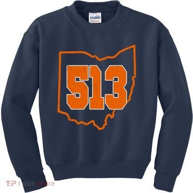 Vintage 513 Cincinnati Ohio Kids Sweatshirt