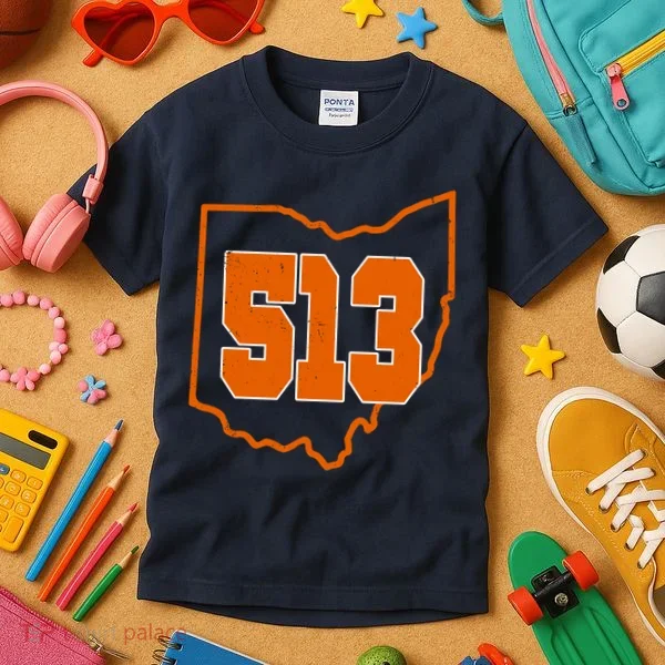 Vintage 513 Cincinnati Ohio Kids T-Shirt