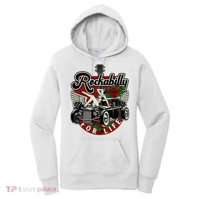 Vintage 50s Rnr Design Rockabilly For Life Women's Hoodie