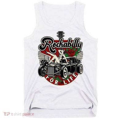 Vintage 50s Rnr Design Rockabilly For Life Tank Top