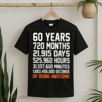 Vintage 60th Birthday Gifts 60 Years Old Anniversary Awesome T-Shirt thumb 2