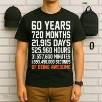 Vintage 60th Birthday Gifts 60 Years Old Anniversary Awesome T-Shirt thumb 6
