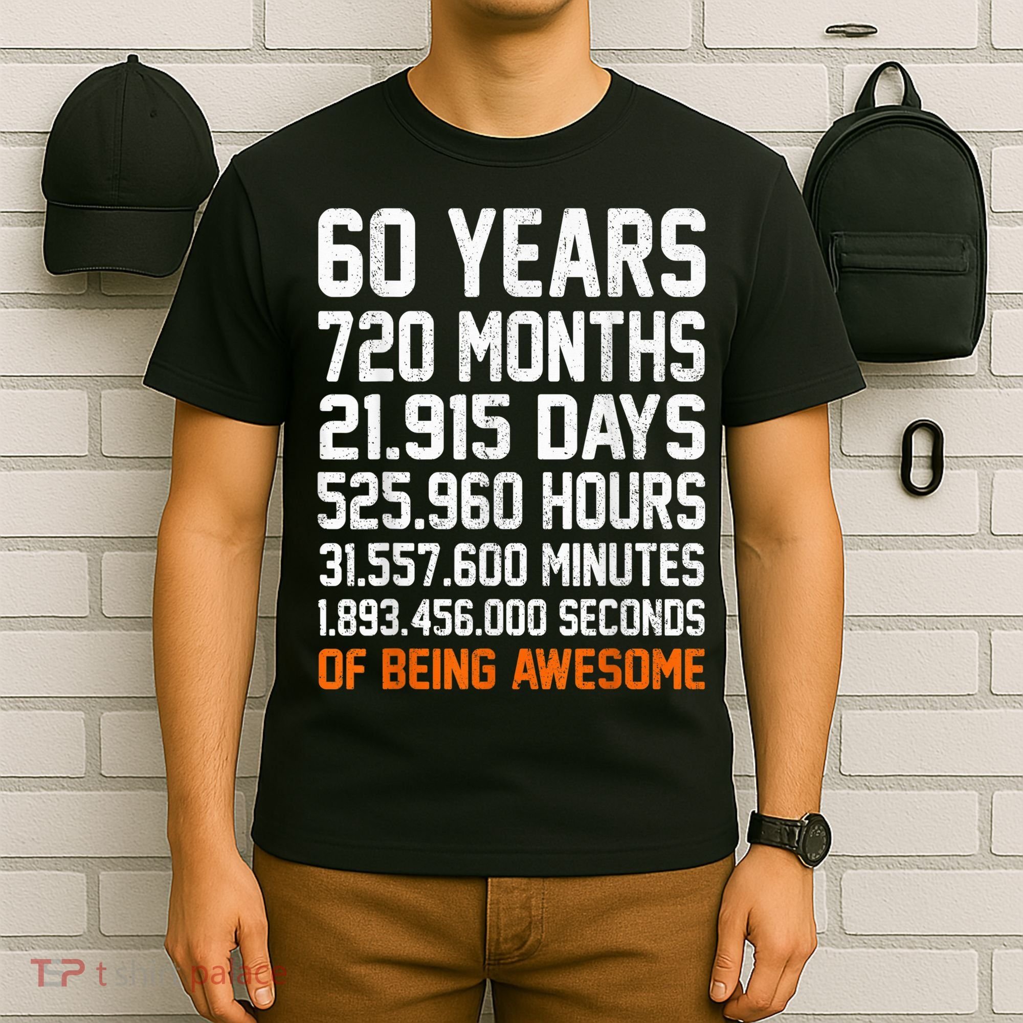 Vintage 60th Birthday Gifts 60 Years Old Anniversary Awesome T-Shirt