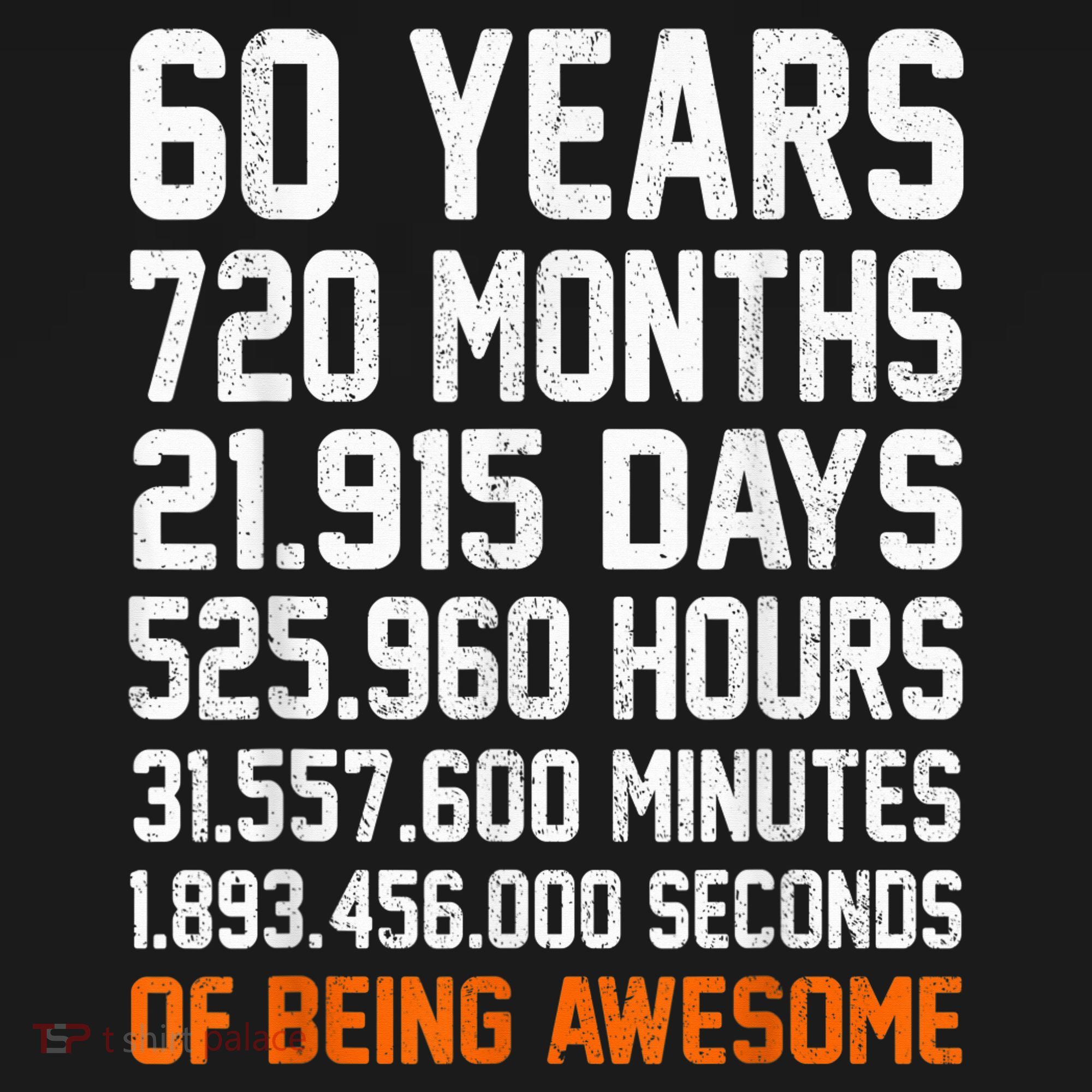 Vintage 60th Birthday Gifts 60 Years Old Anniversary Awesome T-Shirt