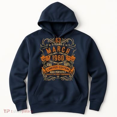 Vintage 63th Birthday March 1960 Birthday Hoodie