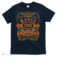 Vintage 63th Birthday March 1960 Birthday T-Shirt thumb 0